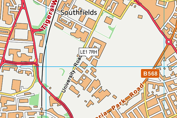 Charles Wilson Sports Hall map (LE1 7RH) - OS VectorMap District (Ordnance Survey)