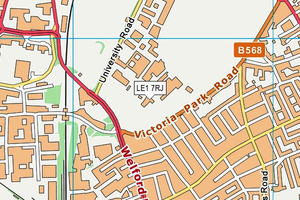 LE1 7RJ map - OS VectorMap District (Ordnance Survey)