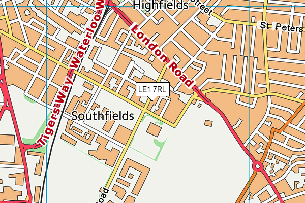 LE1 7RL map - OS VectorMap District (Ordnance Survey)