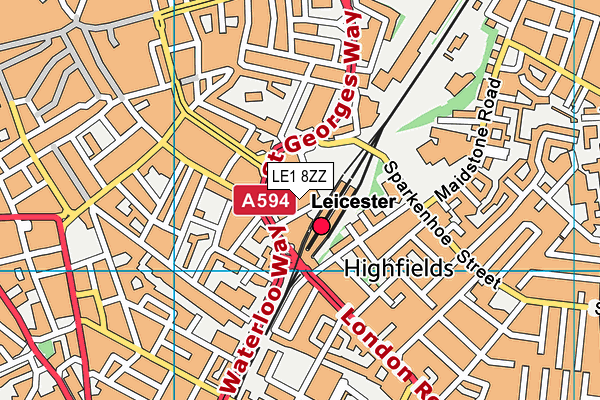 LE1 8ZZ map - OS VectorMap District (Ordnance Survey)