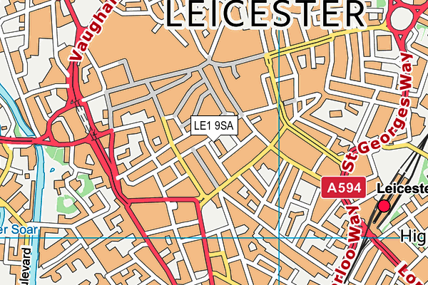 LE1 9SA map - OS VectorMap District (Ordnance Survey)