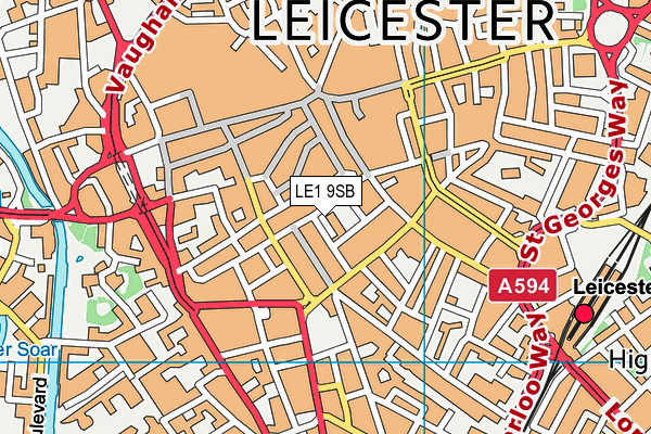 LE1 9SB map - OS VectorMap District (Ordnance Survey)