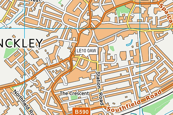 LE10 0AW map - OS VectorMap District (Ordnance Survey)