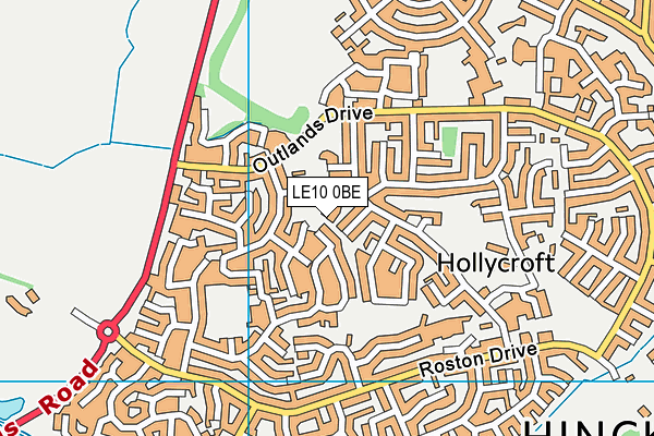 LE10 0BE map - OS VectorMap District (Ordnance Survey)