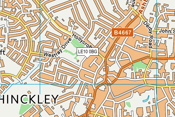Hollycroft Park (Bosworth) map (LE10 0BG) - OS VectorMap District (Ordnance Survey)