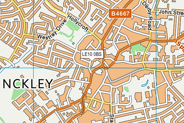 LE10 0BS map - OS VectorMap District (Ordnance Survey)