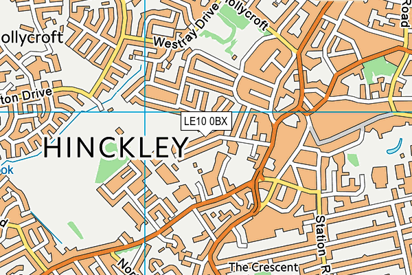 LE10 0BX map - OS VectorMap District (Ordnance Survey)