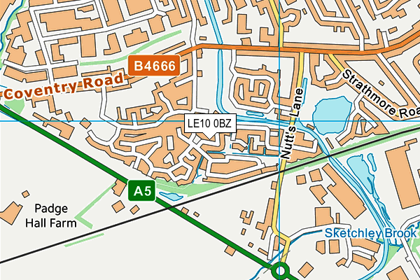 LE10 0BZ map - OS VectorMap District (Ordnance Survey)