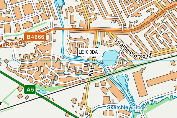 LE10 0DA map - OS VectorMap District (Ordnance Survey)