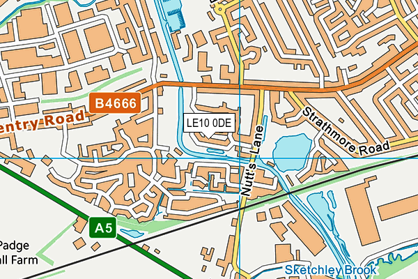 LE10 0DE map - OS VectorMap District (Ordnance Survey)