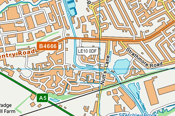 LE10 0DF map - OS VectorMap District (Ordnance Survey)