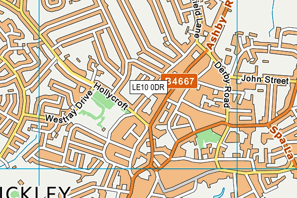 LE10 0DR map - OS VectorMap District (Ordnance Survey)