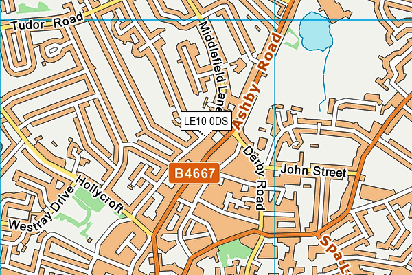 LE10 0DS map - OS VectorMap District (Ordnance Survey)