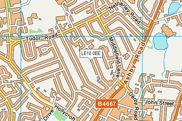 LE10 0EE map - OS VectorMap District (Ordnance Survey)