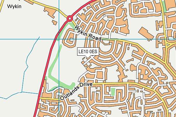 LE10 0ES map - OS VectorMap District (Ordnance Survey)