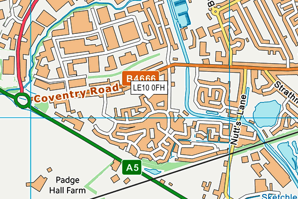 LE10 0FH map - OS VectorMap District (Ordnance Survey)