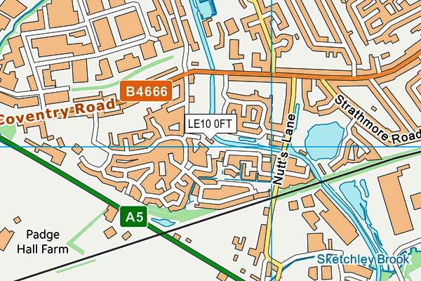 LE10 0FT map - OS VectorMap District (Ordnance Survey)