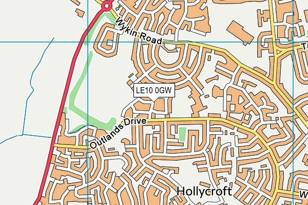 LE10 0GW map - OS VectorMap District (Ordnance Survey)