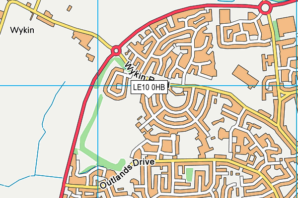 LE10 0HB map - OS VectorMap District (Ordnance Survey)