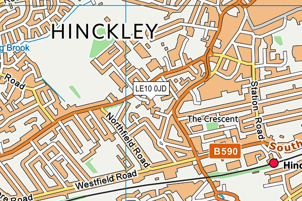 LE10 0JD map - OS VectorMap District (Ordnance Survey)