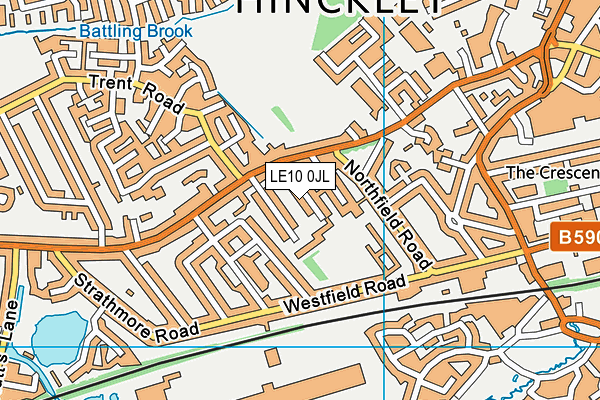 LE10 0JL map - OS VectorMap District (Ordnance Survey)