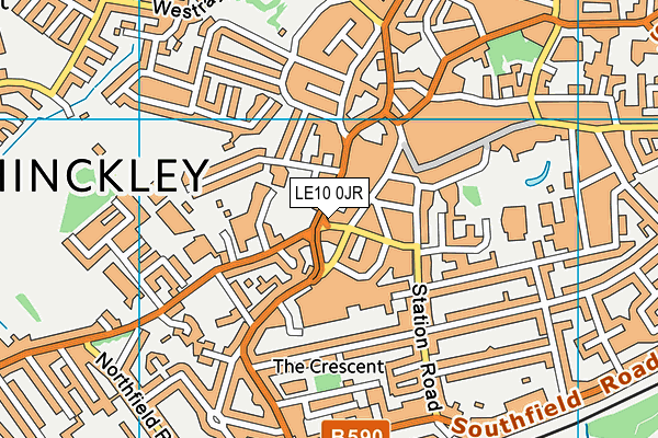 Hinckley Leisure Centre (Closed) map (LE10 0JR) - OS VectorMap District (Ordnance Survey)