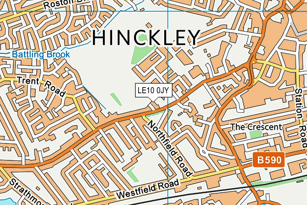 LE10 0JY map - OS VectorMap District (Ordnance Survey)