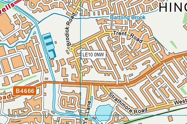 LE10 0NW map - OS VectorMap District (Ordnance Survey)