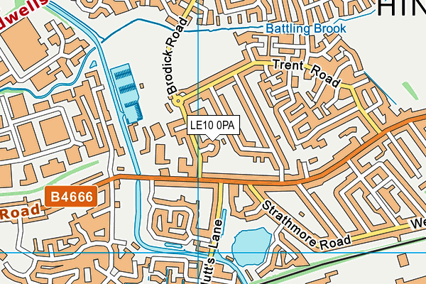 LE10 0PA map - OS VectorMap District (Ordnance Survey)