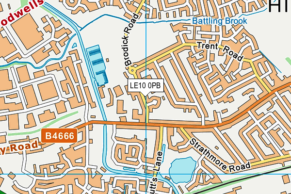 LE10 0PB map - OS VectorMap District (Ordnance Survey)