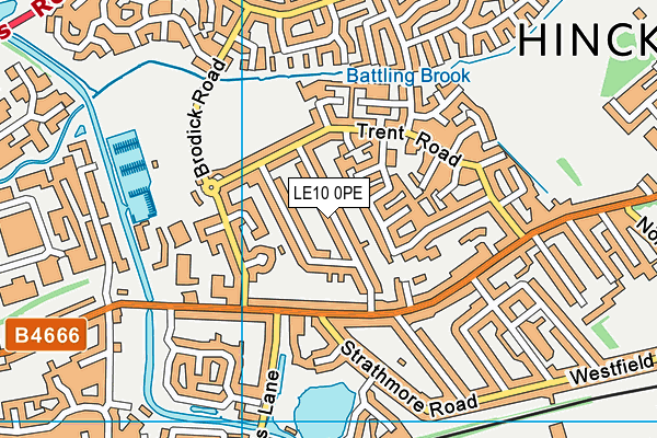 LE10 0PE map - OS VectorMap District (Ordnance Survey)