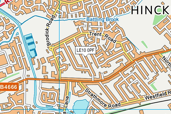 LE10 0PF map - OS VectorMap District (Ordnance Survey)