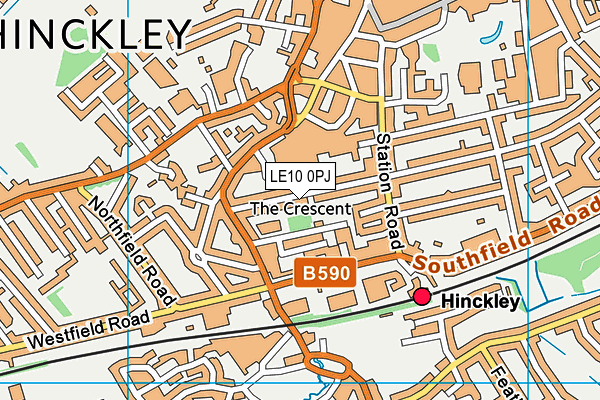 LE10 0PJ map - OS VectorMap District (Ordnance Survey)