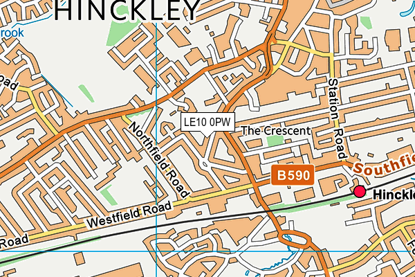 LE10 0PW map - OS VectorMap District (Ordnance Survey)