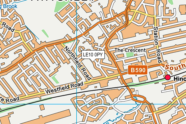 LE10 0PY map - OS VectorMap District (Ordnance Survey)