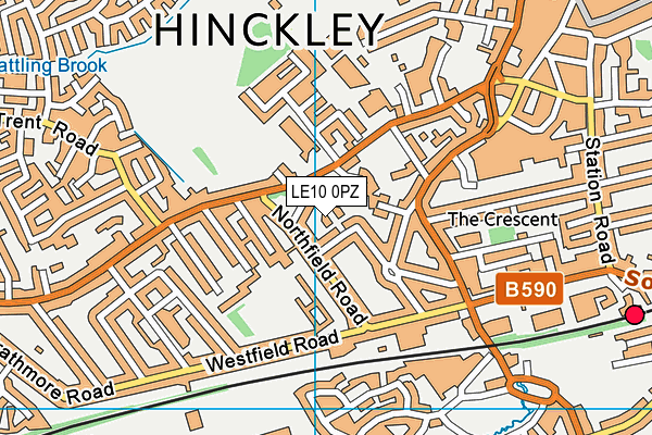 LE10 0PZ map - OS VectorMap District (Ordnance Survey)