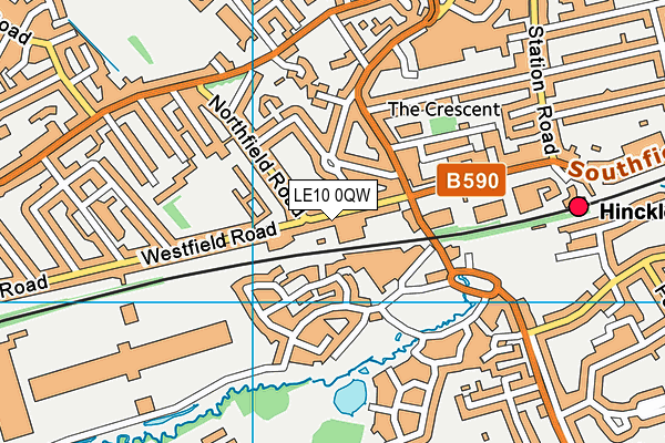 LE10 0QW map - OS VectorMap District (Ordnance Survey)