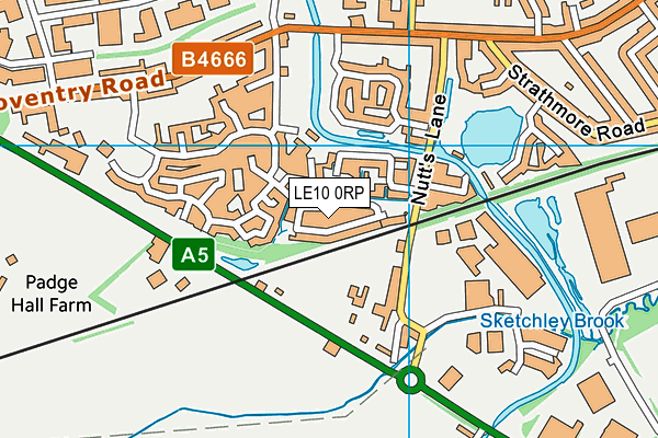 LE10 0RP map - OS VectorMap District (Ordnance Survey)