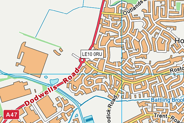 LE10 0RU map - OS VectorMap District (Ordnance Survey)