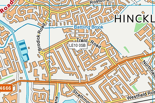 LE10 0SB map - OS VectorMap District (Ordnance Survey)