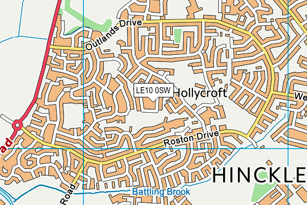 LE10 0SW map - OS VectorMap District (Ordnance Survey)