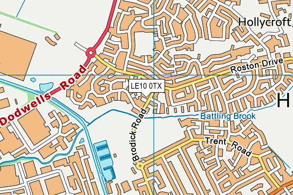 LE10 0TX map - OS VectorMap District (Ordnance Survey)