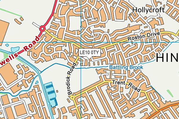 LE10 0TY map - OS VectorMap District (Ordnance Survey)