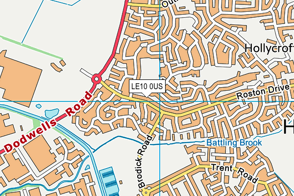 LE10 0US map - OS VectorMap District (Ordnance Survey)
