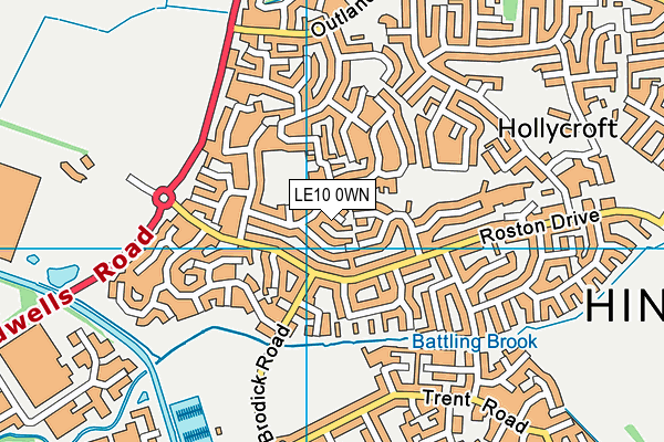 LE10 0WN map - OS VectorMap District (Ordnance Survey)