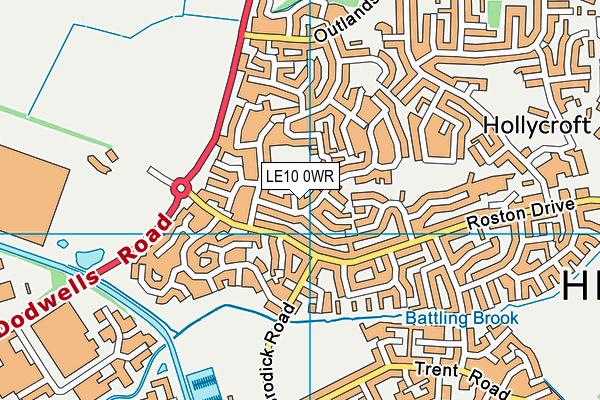 LE10 0WR map - OS VectorMap District (Ordnance Survey)