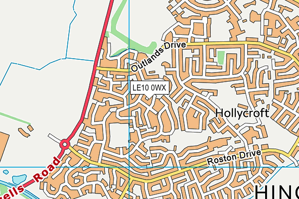 LE10 0WX map - OS VectorMap District (Ordnance Survey)