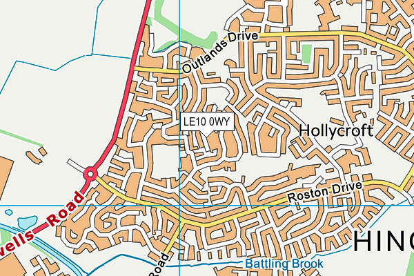 LE10 0WY map - OS VectorMap District (Ordnance Survey)