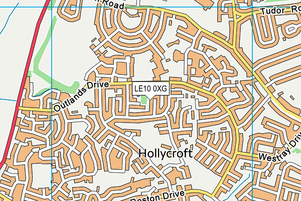 LE10 0XG map - OS VectorMap District (Ordnance Survey)