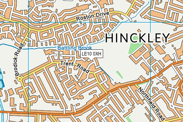 LE10 0XH map - OS VectorMap District (Ordnance Survey)